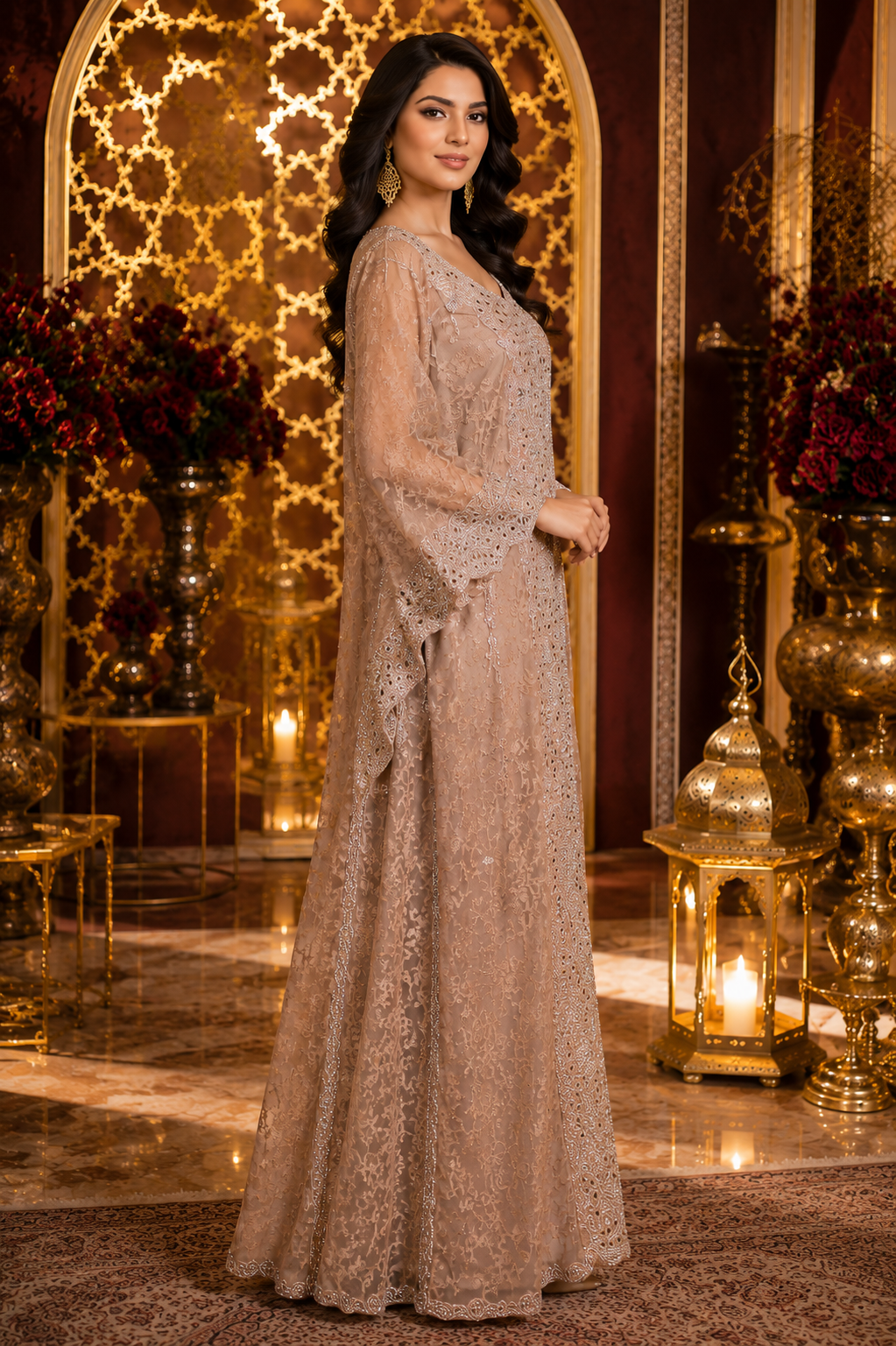 Champagne Pearl Couture Kaftan - Image 4