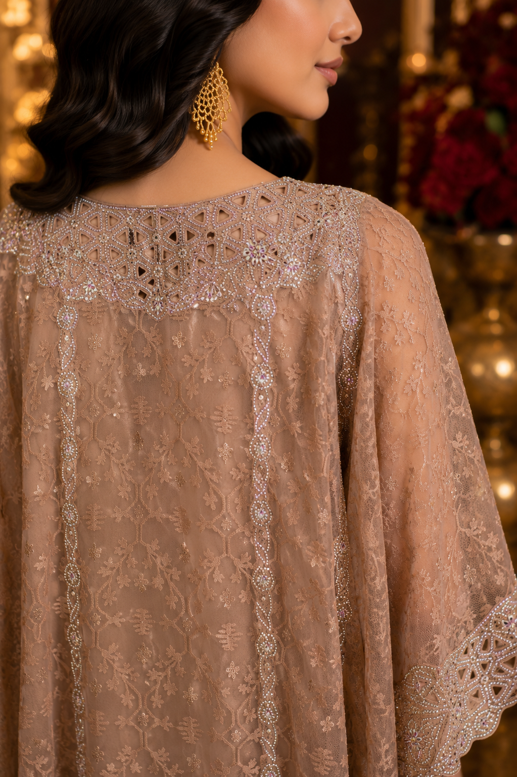 Champagne Pearl Couture Kaftan - Image 2