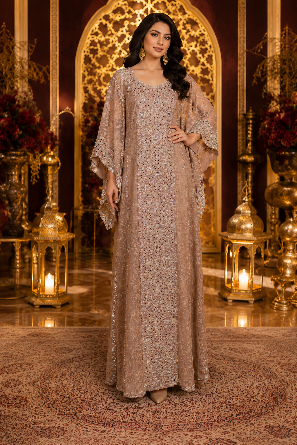 Champagne Pearl Couture Kaftan
