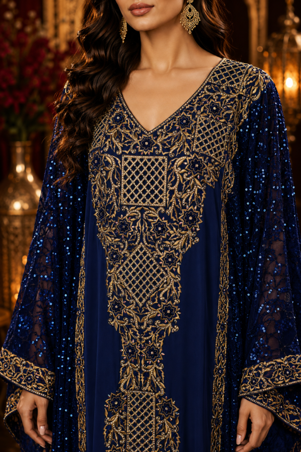 Royal Sapphire Couture Kaftan