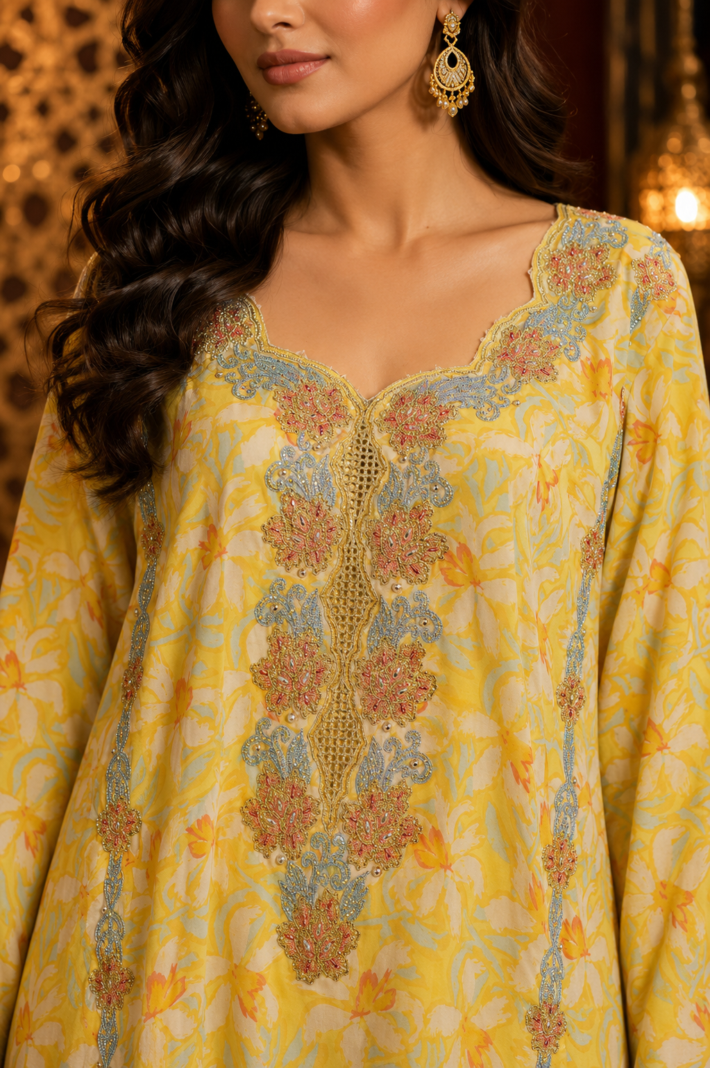 golden sunflower kaftan