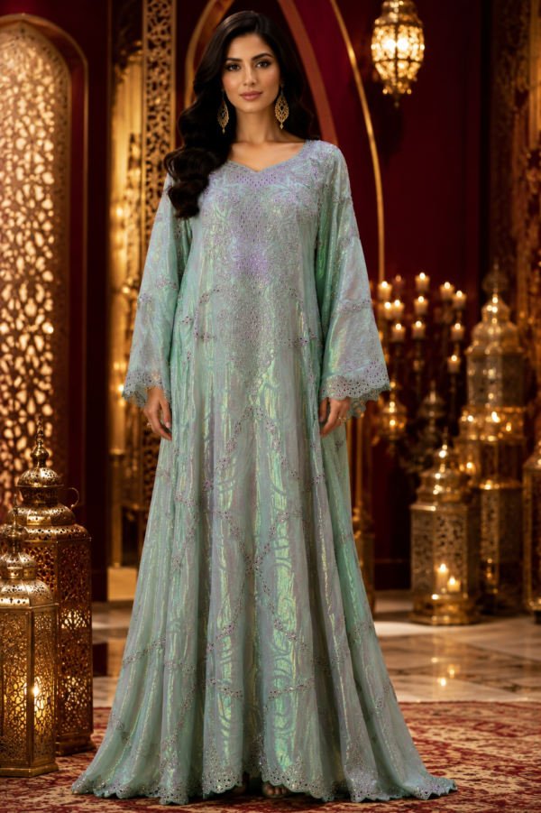 Celestial Mint Couture Kaftan